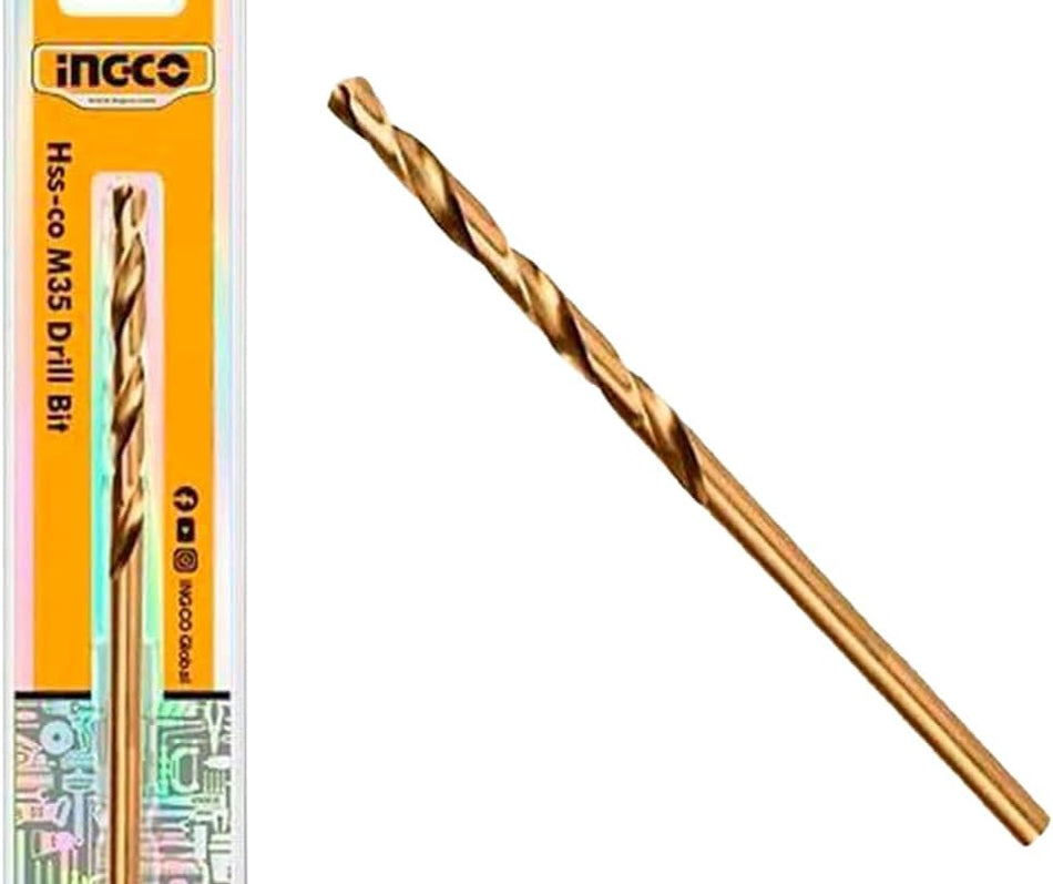 Ingco 5mm HSS-Cobalt M35 Drill Bit (DBT01130501) Premium Industrial Grade High-Speed Steel Metal Drill Bit for Drilling Stainless Steel, Cast Iron & Hard Alloys