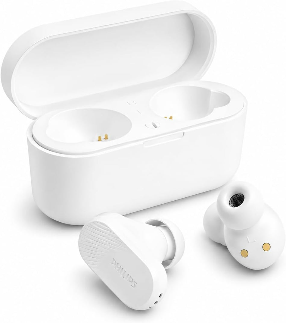 Philips TAT3509WT/97 Adaptive ANC True Wireless Earbuds - Adaptive Active Noise Canceling, Awareness Mode, Dynamic Bass, 24 Hours Playtime, Multipoint Bluetooth & IPX4 - White