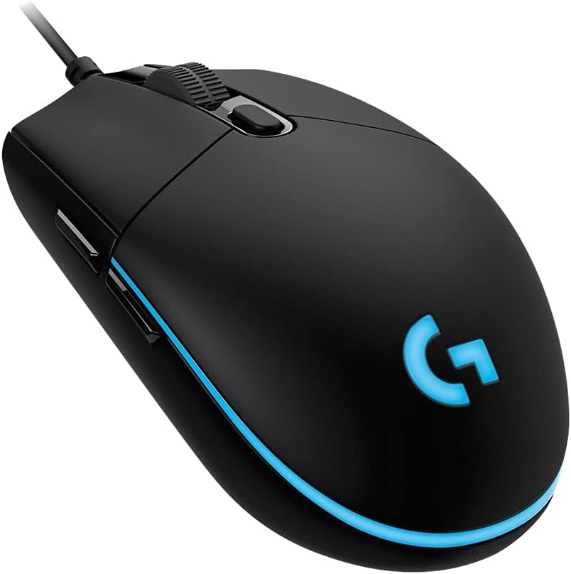 Logitech G-Pro Hero Wired Gaming mouse, Hero 25K Sensor, 25,600 Dpi, RGB, Ultra Lightweight, 6 Programmable Buttons, On-Board Memory, Built For Esports, Pc/Mac, Black