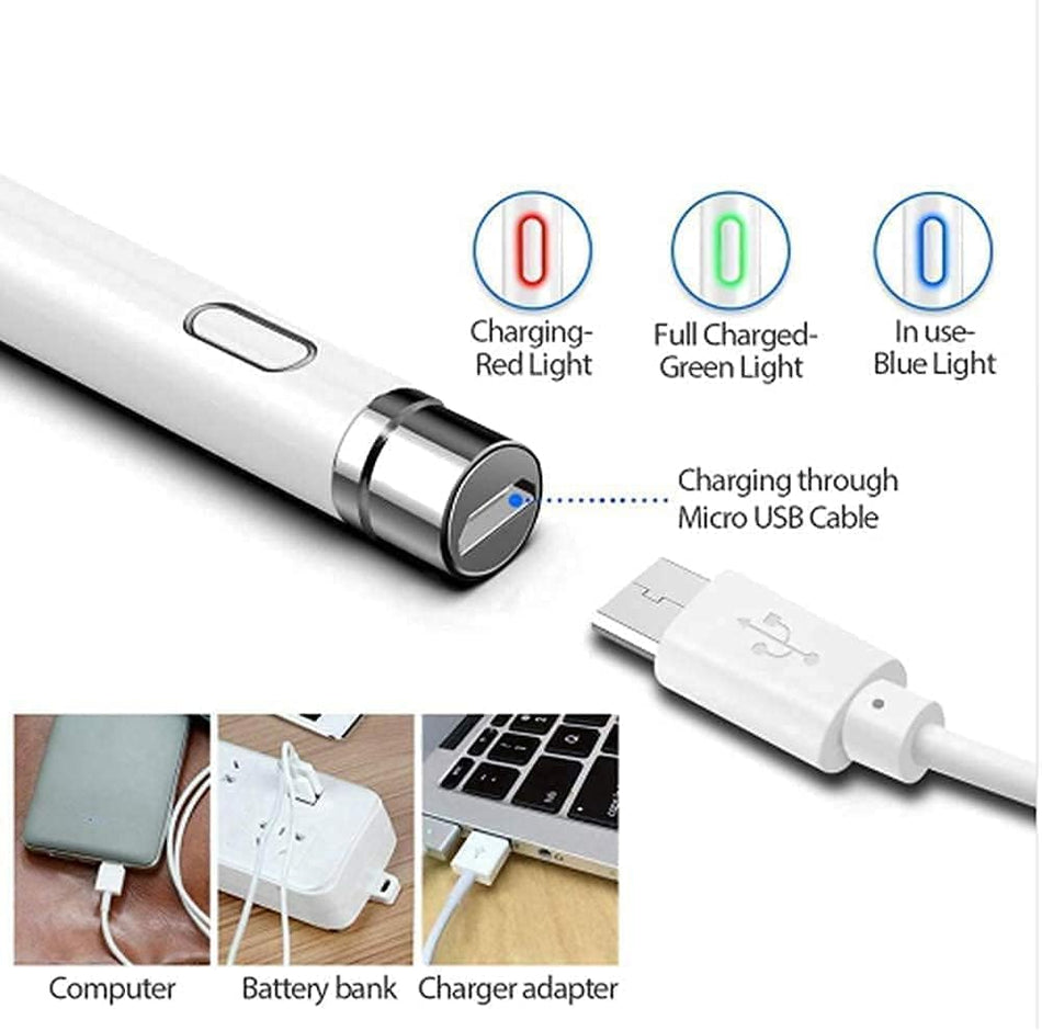 Universal Active Stylus Pen - 1.5mm Fine Point Precision (STPU)  Capacitive Stylus Compatible with IOS,Android,iPad,Samsung,Tablet Touchscreen Device.