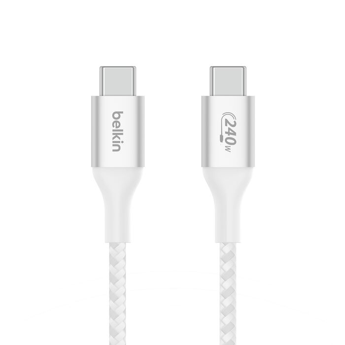Belkin USB-C To USB-C Cable Charge CablE, Braided 240 W Smartphone, 3.3 Feet / 1 M White