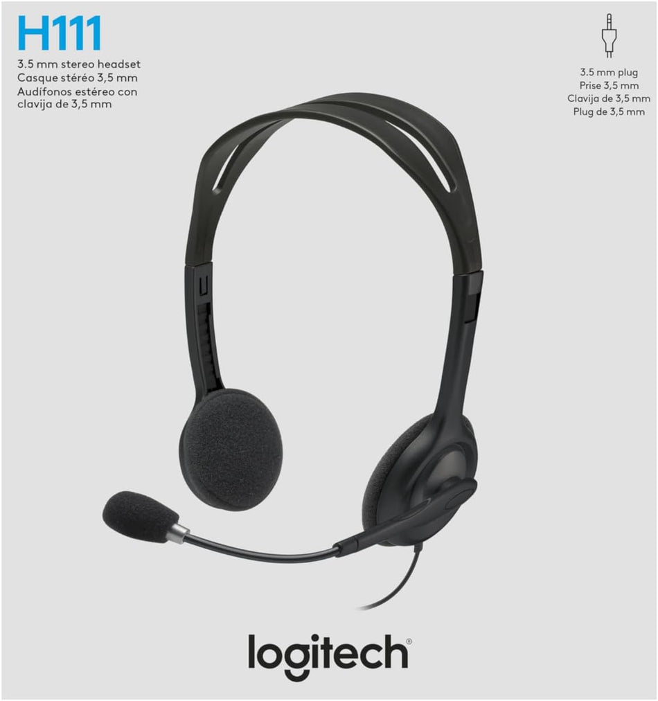 Logitech H111 Stereo Headset with Adjustable Headband Headset