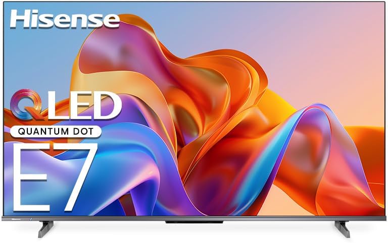 Hisense E7N-Quantum Dot Color 75" QLED Smart TV, AI Picture, Dolby Vision, Dolby Atmos, Share to TV, Voice Control, Filmmaker Mode, YouTube, Netflix, Disney+ and Shahid, 75E7N