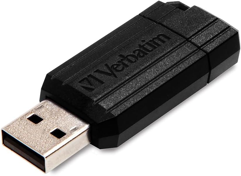Verbatim 49065 64GB Pinstripe USB Drive - Black