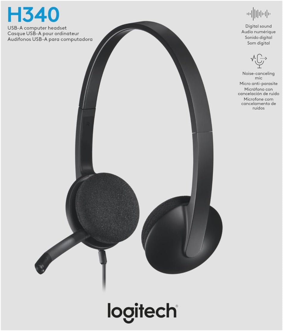 Logitech H340 USB Headset - Black
