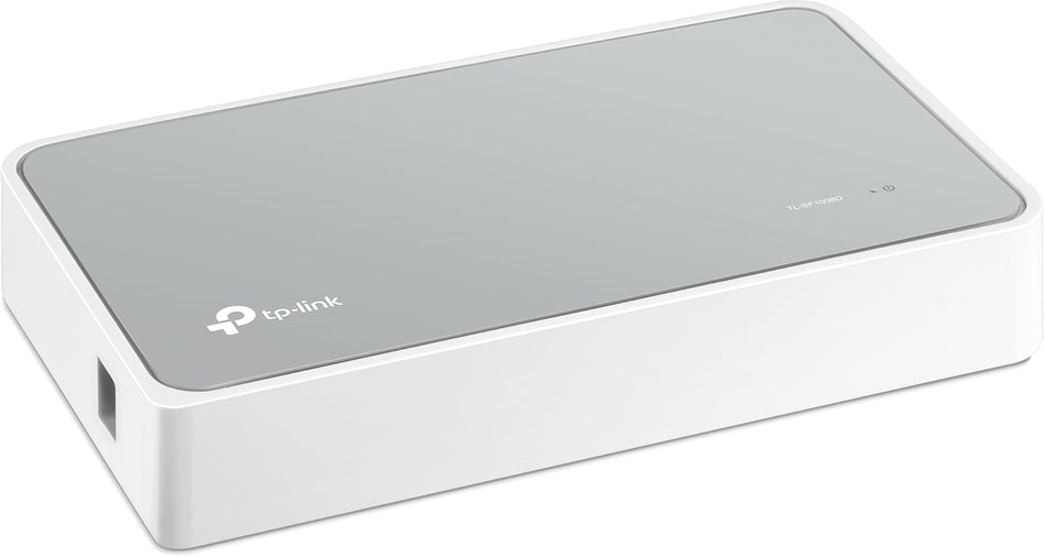 TP-Link 8 Port 10/100Mbps Fast Ethernet Switch (TL-SF1008D) - Desktop Splitter/Hub, Plug and Play, Fanless Quiet, Desktop Design, Green Technology, Unmanaged, White