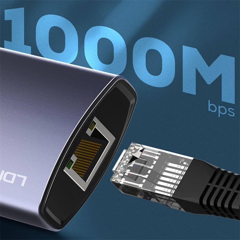 LDNIO DS-16U | 6-in-1 Type-C Multi-Function Docking Station (17cm) | 100W PD + Gigabit Ethernet + 3x USB 3.0 + USB 2.0