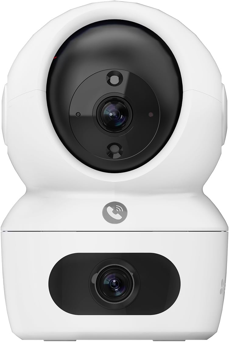 Ezviz H7C Dual-Lens Pan & Tilt Wi-Fi Camera | Dual 2K Lens Resolution | Panic 2 Way Call Button | AI Human Detection | Panoramic View |Color Night Vision| MicroSD Card Support Up to 512GB