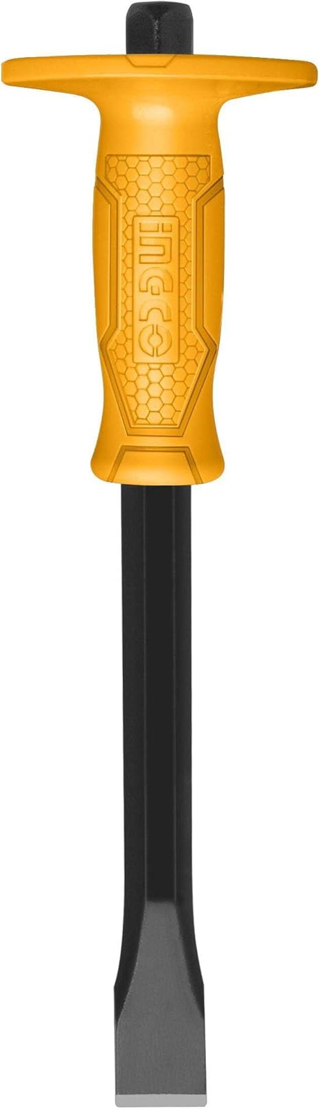 Ingco 300mm Heavy-Duty Cold Chisel (HCCL082412) 25mm Flat Tip Carbon Steel Demolition Chisel with Unique Comfort Grip Handle