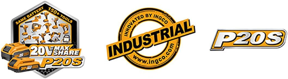INGCO 20V Cordless Brushless Angle Grinder (CAGLI27153) – 115mm Disc, 1000W Power Output, Variable Speed Control, Body Only (Tool Only), Engineered for Superior Versatility and Performance in Professional Cutting, Grinding, and Polishing Applications.