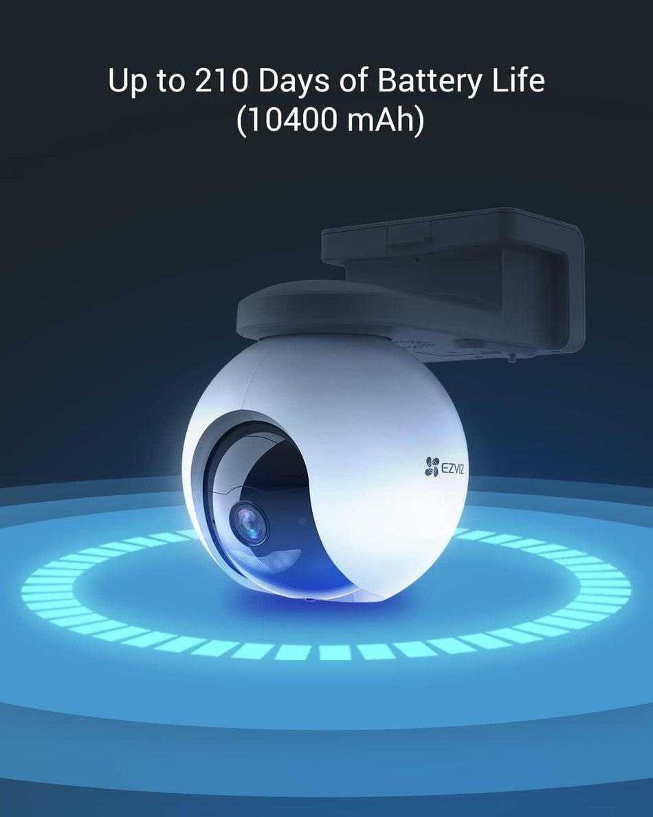 EZVIZ CS-CB8 2K 3MP Battery-Powered Pan & Tilt Wi-Fi Camera | 10,400 mAh Battery | Color Night Vision | Auto-Tracking