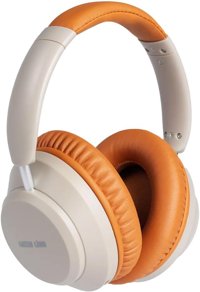 Green Lion Santiago ANC Wireless Headphones – Active Noise Cancellation, Bluetooth 5.3, 24 Hours Playtime, 10m Range, AUX Mode - Beige