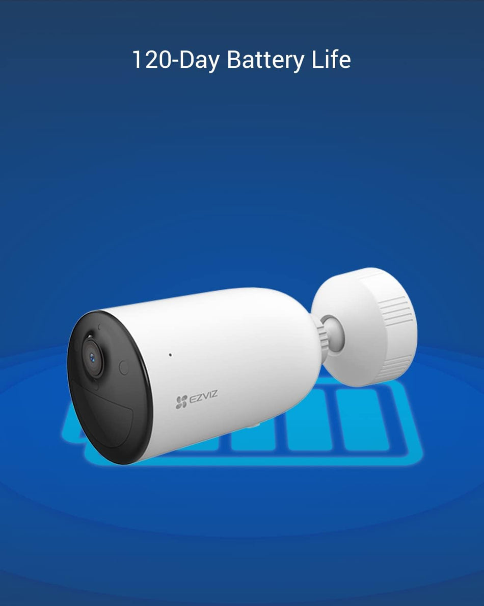 Camera EZVIZ CB3 2K Wireless Outdoor Rechargeable WiFi, 4 Month Battery Life, Human Detection, Customizable Voice Alerts, Two-Way Talk, Color Night Vision, Weatherproof, Compatible with Alexa