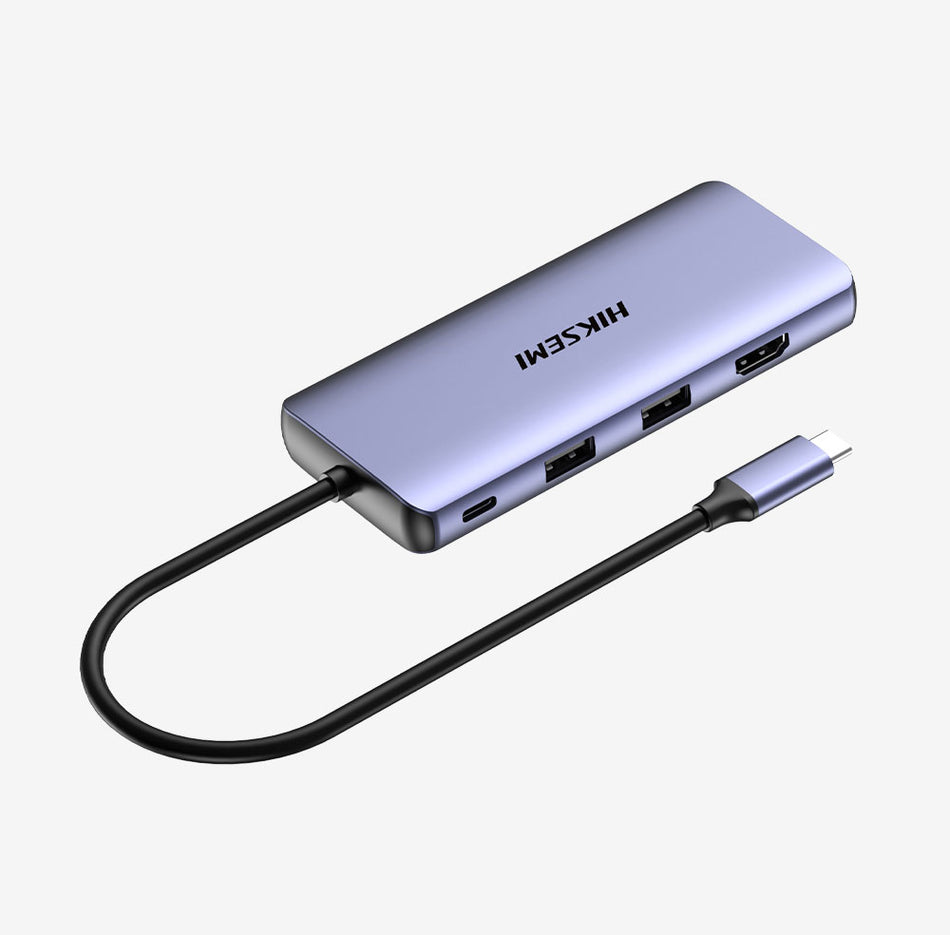 HIKSEMI Multifunction Adapter HUB DS11, TYP-C to 2xUSB 3.0, Memory Card reader, Audio Jack 3.5, VGA, HDMI 4K