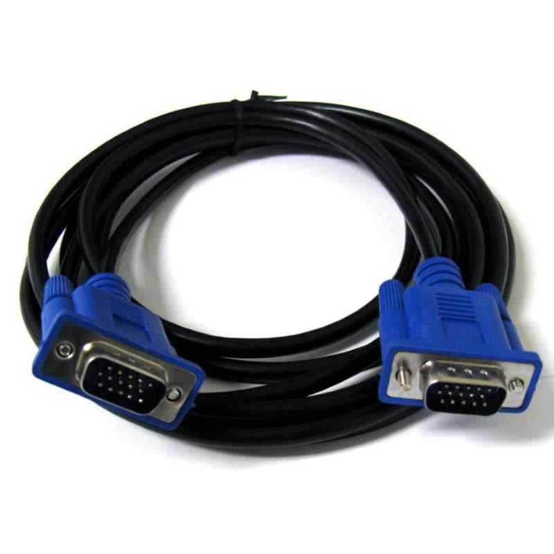 High-Resolution VGA Cable Male to Male (5m / Blue Connectors / Black)