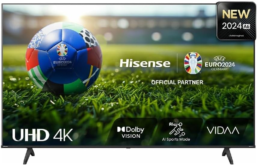 Hisense 43A6N UHD 4K VIDAA Smart LED TV 109 cm (43 inches), 3840 x 2160