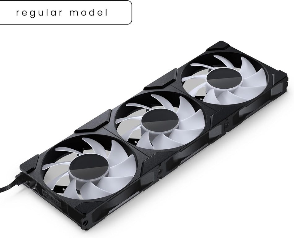 Phanteks M25-120 Gen2 Triple Pack, 3X 120mm ARGB High Performance Cooling Fans, Daisy-Chain Unified Fan Frame, Infinity Mirror hub, Single Cable Connection, Black