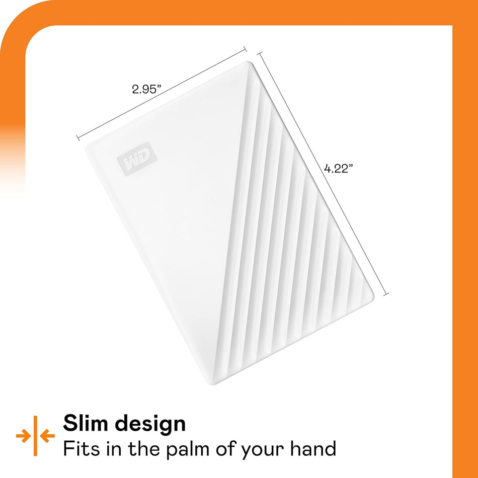 Western Digital 4TB My Passport Portable External Hard Drive, White