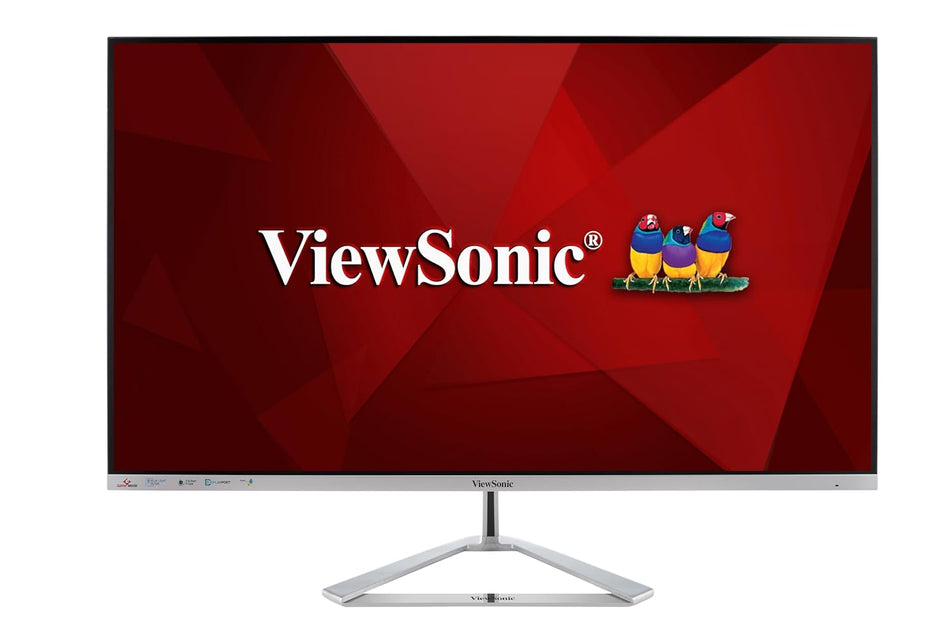 ViewSonic VX3276-MHD-3 32inch (81.28Cm) FHD 1920 x 1080p Entertainment Monitor|Ultra-Slim Frameless Design |75Hz |HDR10 |104% sRGB| Flicker Free | Low Blue Light | HDMI, DP, VGA | Dual Speakers