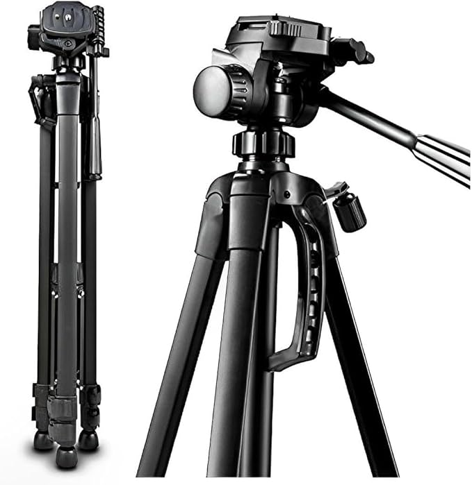 Camera Tripod Stand for Canon Nikon DSLR - Heavy Duty Tripod F-3520T – Adjustable Height, 360° Rotation, Quick-Release Plate, Carrying Case Included