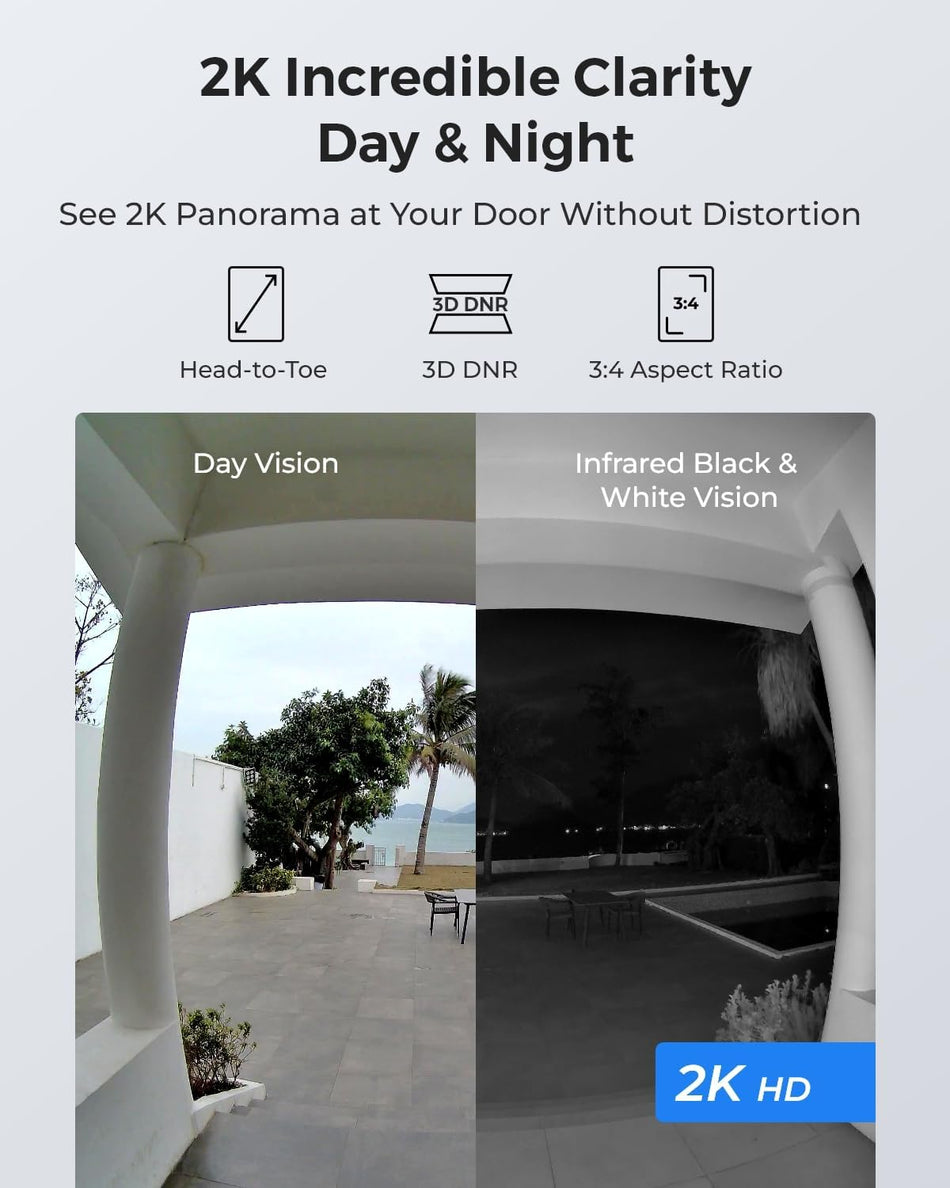 Reolink Video Doorbell WiFi Smart 2K+ Plug-in Wi-Fi Video Doorbell with Chime