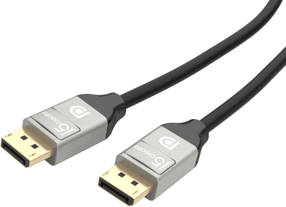 J5create DisplayPort Cable- (6ft)   60 Hz & 3D | 21.6 Gbps Display Cable | High Bit Rate 2 HBR2