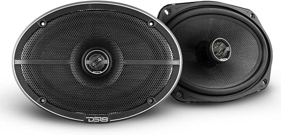 DS18 ZXI-694 Premium 6x9-Inch 2-Way Coaxial Car Speakers, 360 Watts Max, 120 Watts RMS, 4-Ohm Elite Series Loudspeakers with Kevlar Cone & Built-In Neodymium Tweeter (Pair)