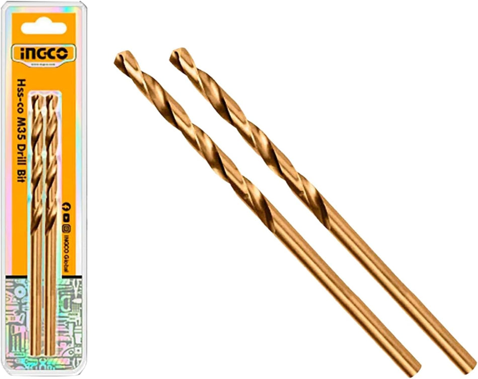 Ingco 13mm HSS-Cobalt M35 Drill Bit (DBT01130301) Premium Industrial Grade High-Speed Steel Metal Drill Bit for Drilling Stainless Steel, Cast Iron & Hard Alloys
