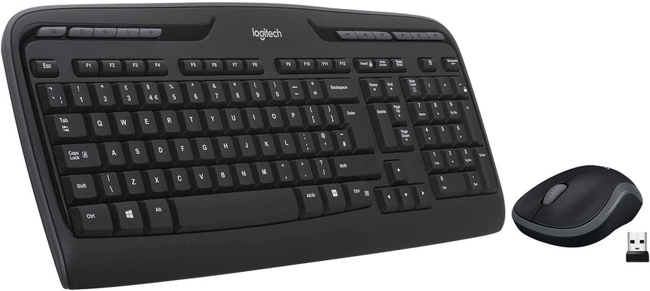 Logitech MK330 Wireless Keyboard and Mouse Combo for Windows, 2.4 GHz Wireless with Unifying USB-Receiver, Portable Mouse, Multimedia Keys, Long Battery Life, PC/Laptop, QWERTY US Layout - Black