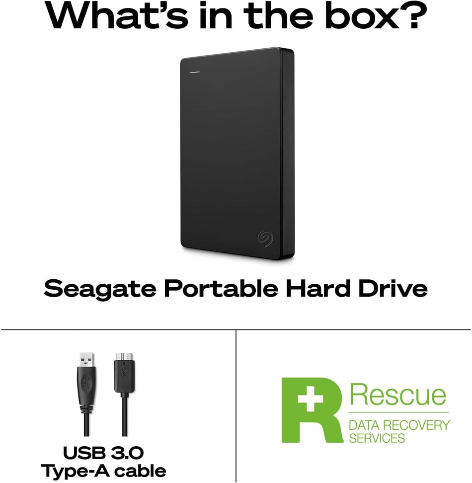 Seagate Expansion 4TB Portable External Hard Drive (USB 3.2 Gen 1, 2.5-Inch Form Factor, Plug-and-Play, Black)