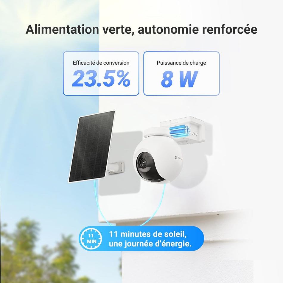 EZVIZ CS-PSP8 Solar Charging Panel 8W  C Interface for Surveillance Camera on EZVIZ Battery IP65 Waterproof 8 W 6 V Adjustable Mounting with 3 m Cable
