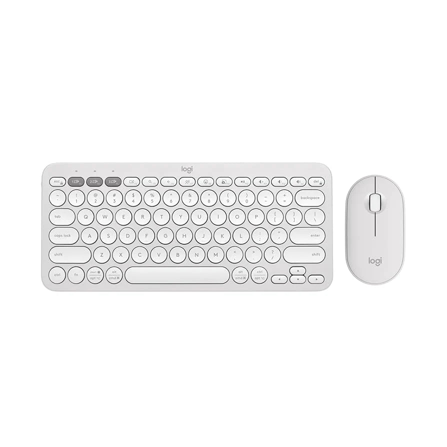 Logitech Pebble 2 Wireless Keyboard and Mouse, Tonal Graphite/Rose/White, Combo Set