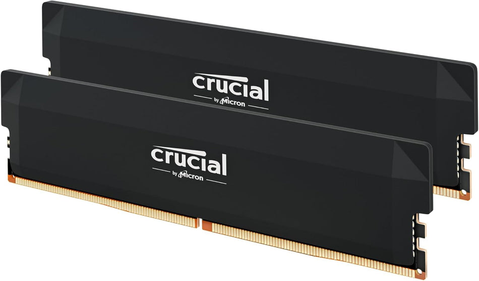 Crucial Pro Overclocking 64GB Kit (2x32GB) DDR5 6000MHz CL40 Desktop Gaming Memory – Black (CP2K32G60C40U5B)