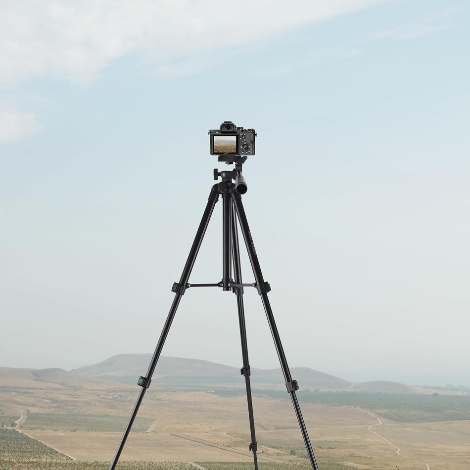 Green Lion GTP-100 Professional Aluminum Tripod - 1030mm Height, 360° Rotation, Adjustable, Non-Slip Base, Phone Holder, Flexible Pivot, Load Capacity 1kg, Compact & Durable