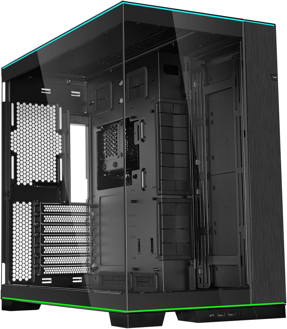 LIAN-LI O11 Dynamic EVO RGB GB E-ATX Gaming Dual Chamber case - ARGB Lighting Strips - Up to 420mm Radiator - Cable Management - Front and Side Tempered Glass Pan Black