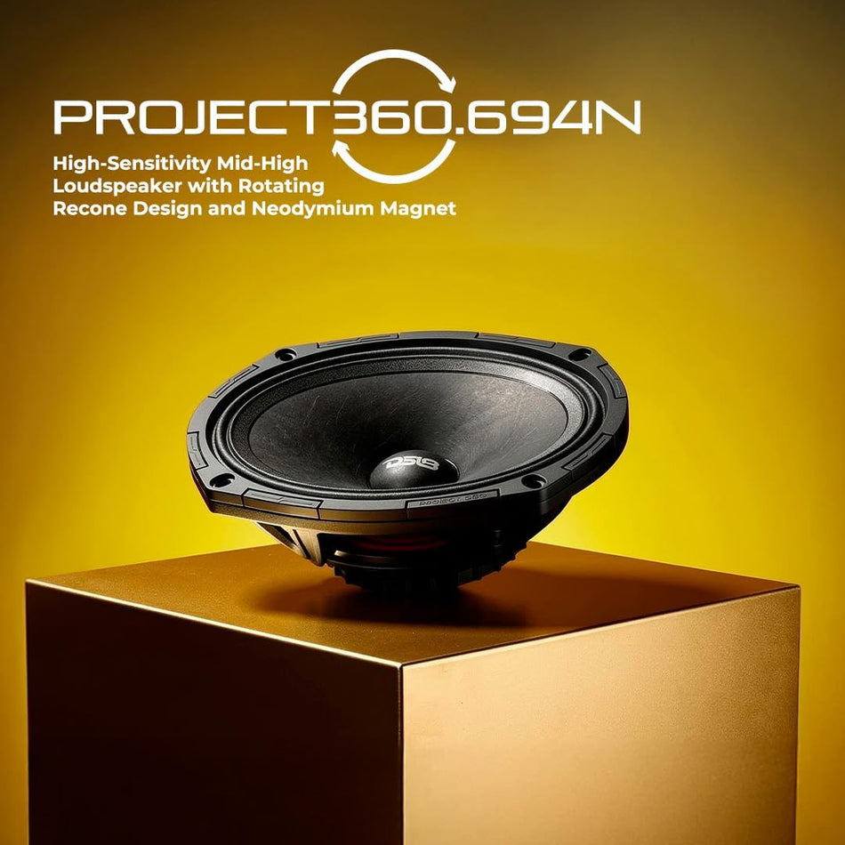 DS18 PROJECT360.694N 6x9" 350W RMS / 700W MAX Neodymium High Sensitivity Mid-High Loudspeaker with Rotating Recone Design