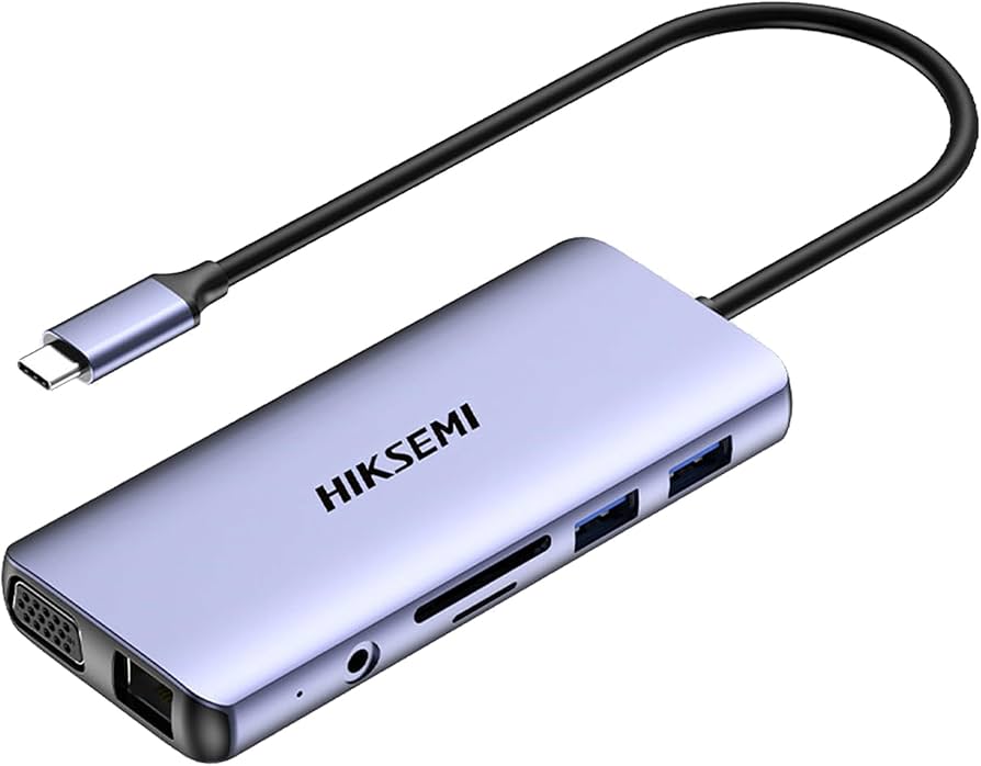 HIKSEMI Multifunction Adapter HUB DS11, TYP-C to 2xUSB 3.0, Memory Card reader, Audio Jack 3.5, VGA, HDMI 4K