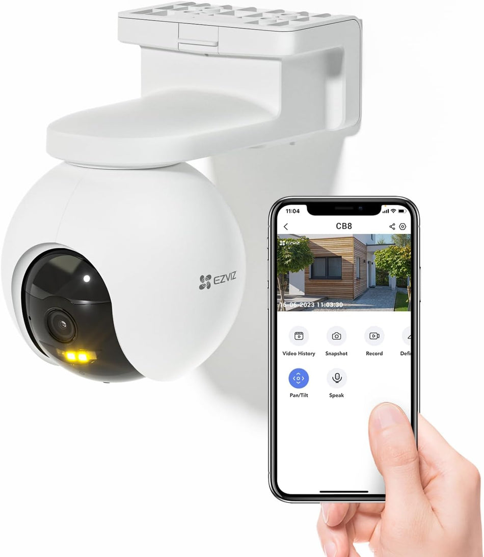 EZVIZ CS-CB8 2K 3MP Battery-Powered Pan & Tilt Wi-Fi Camera | 10,400 mAh Battery | Color Night Vision | Auto-Tracking
