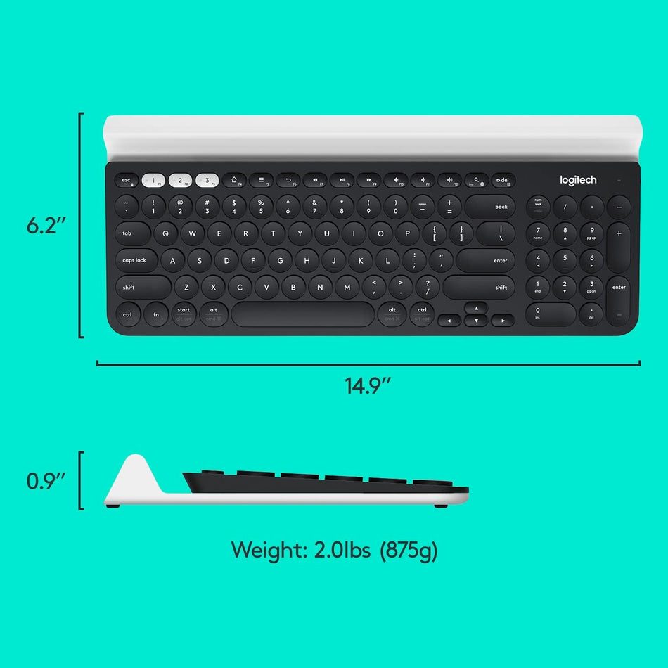 Logitech K780 US INT'L Multi-Device Wireless Keyboard - Dark Grey/Speckled White