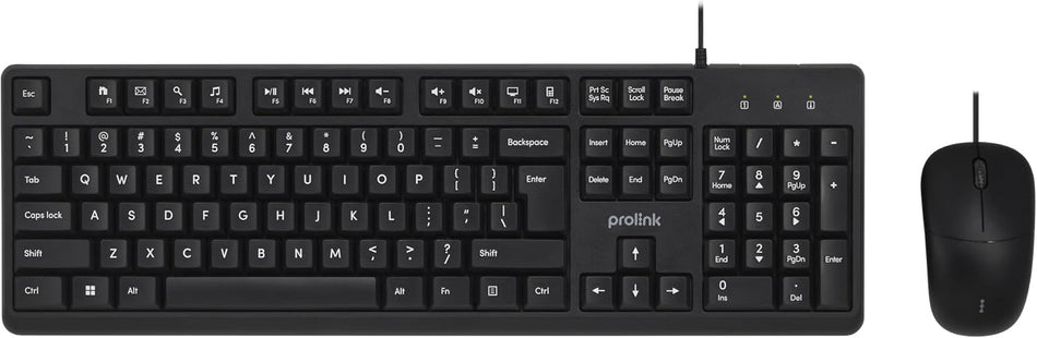 Prolink GMK-1005M Wired Multimedia Keyboard with Wired 4-button Mouse Combo