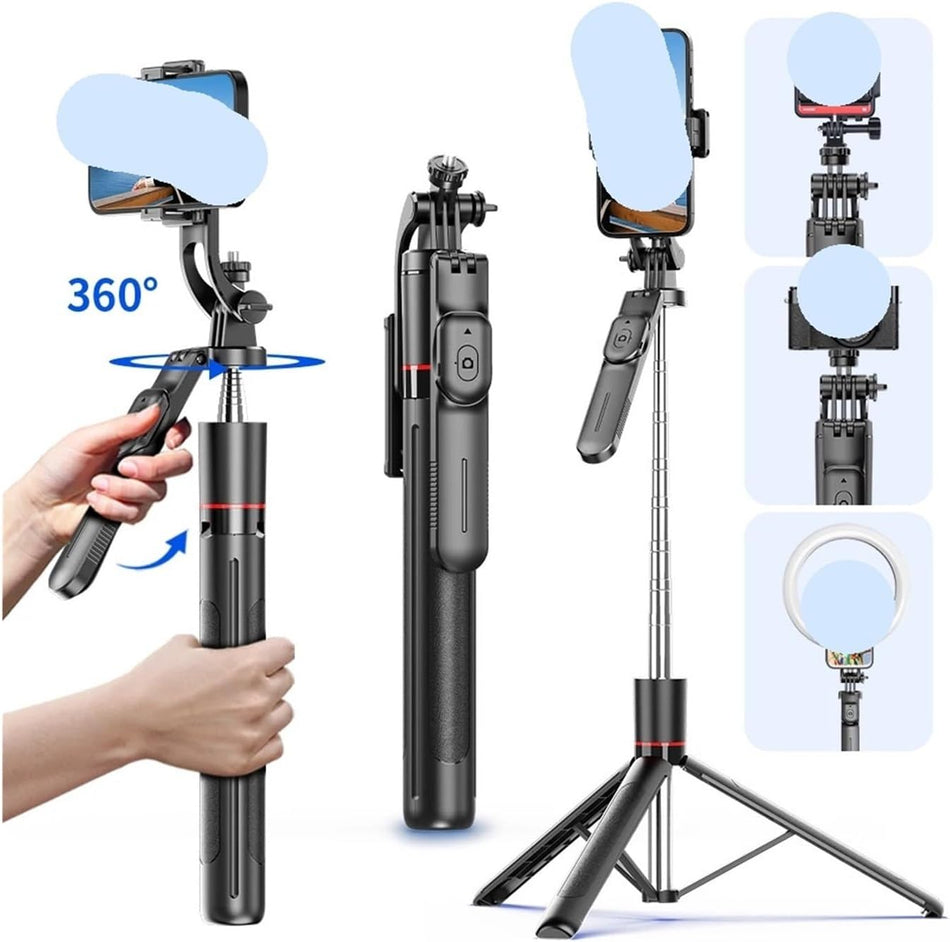 Selfie Stick Tripod, F16, 8 Section 1708mm Extendable Camera Shooting Stand | 360° rotatable head with standard 1/4 screw interface for vlog creation(Selfie Stick Tripod)