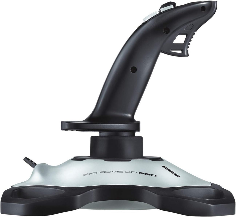 Logitech Extreme 3D PRO Joystick, 12 Programmable Buttons, 8-Way Hat Switch, Rapid-Fire Trigger, Contoured Grip, For PC Only, Black