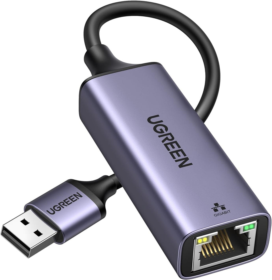 UGREEN USB to Ethernet Adapter, Plug and Play Ethernet Adapter, Aluminium Shell, 1Gbps Gigabit RJ45 to USB 3.0 Network Dongle, Compatible with Nintendo Switch, Laptop, MacBook, Surface Pro, Windows - 50922