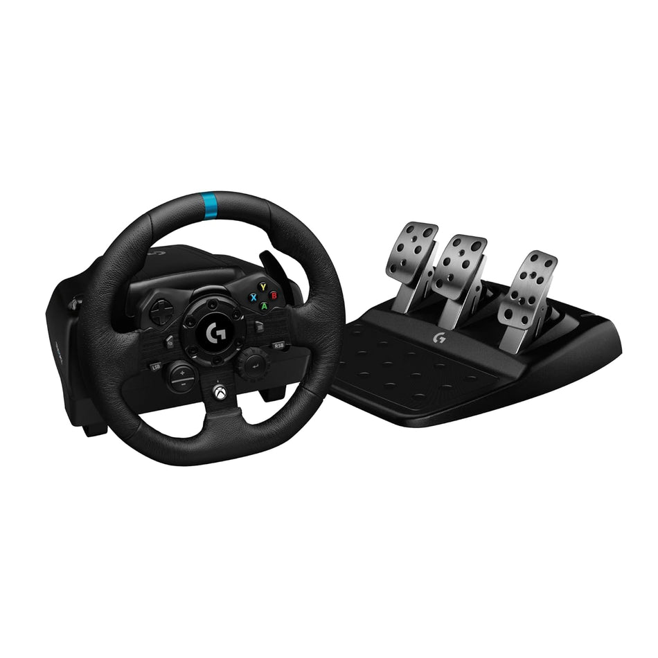 Logitech G923 Racing Wheel and Pedals, TRUEFORCE up to 1000 Hz Force Feedback, Responsive Driving Design, Dual