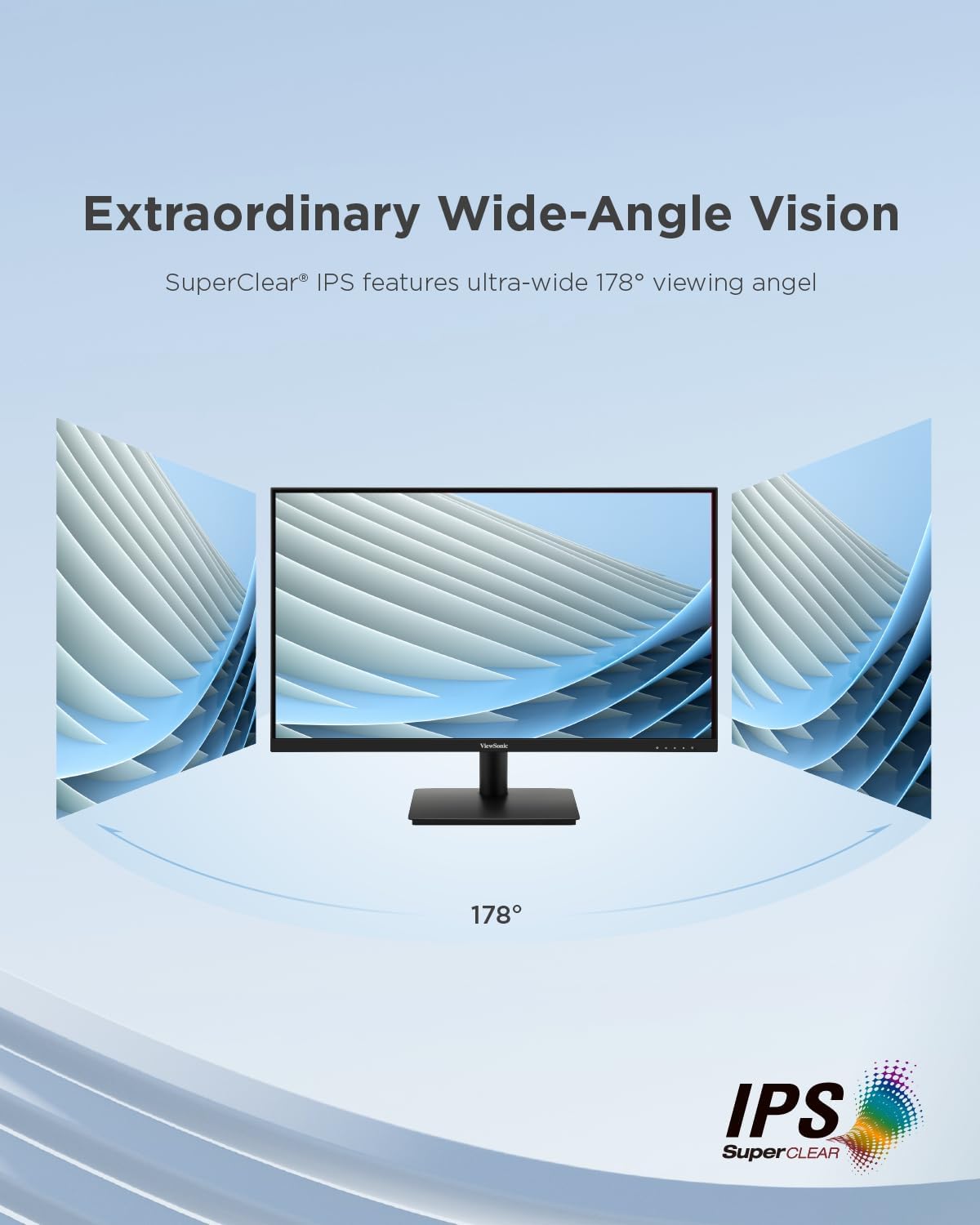 ViewSonic VA240-H Frameless 24 inch Monitor, Full HD 1080p, 100hz, 4ms, IPS, HDMI, VGA, LED Monitor for Home, Office, Workstation