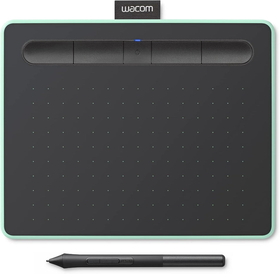 Graphic Tablet Wacom Intuos Wireless for Mac, PC, Chromebook & Android (small) with Software Included - Black with Pistachio accent (CTL4100WLE0)