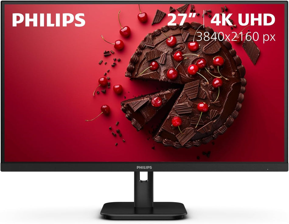 Philips 27E1N1800A 27" IPS 4K UHD (3840 x 2160) Monitor, Built-in Speakers, HDR 10, AMD FreeSync, LowBlue Mode, Flicker-Free, VESA LED Black