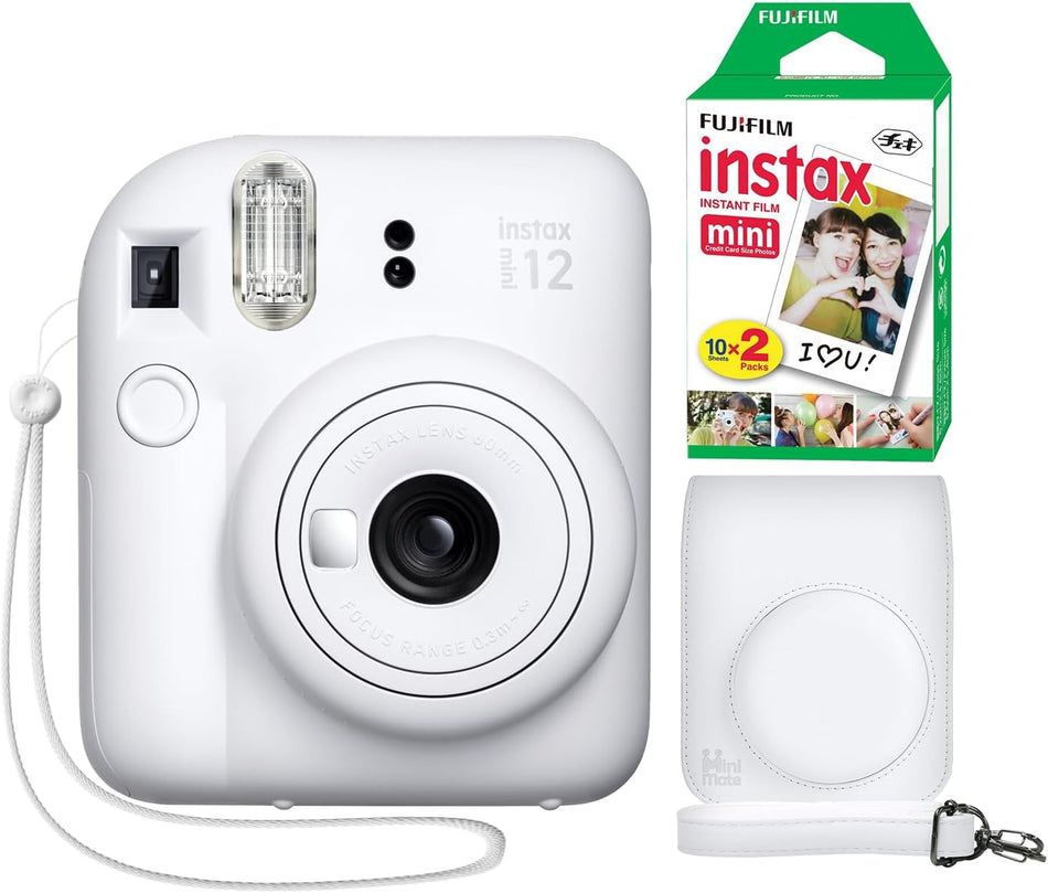 Fujifilm Instax Mini 12 Instant Camera Starter kit with Fuji Film Value Pack 10 Sheets & Carrying Case