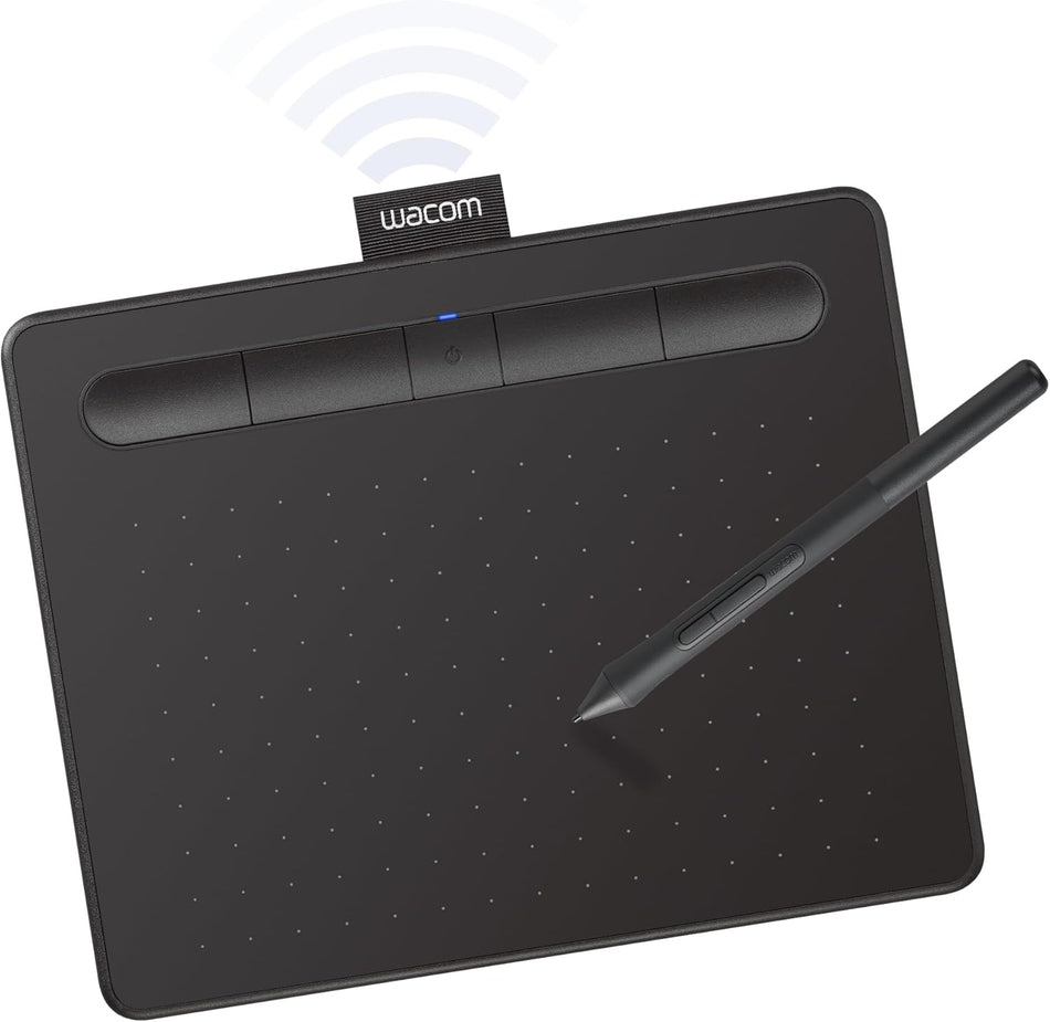 Graphic Tablet Wacom CTL4100WLK0 Intuos with Software, 7.9" X 6.3", Black, Small, Bluetooth