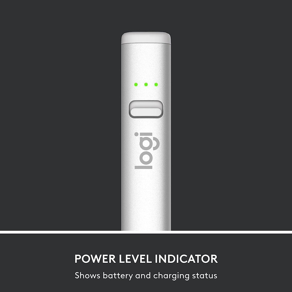 Logitech Crayon digital pencil for iPad (iPads with USB-C ports) featuring Apple Pencil technology, no lag pixel-precision, and dynamic smart tip with fast USB-C charge - Silver